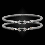 304 Lab Emerald Milanese Mesh Marchesa Bangle Bracelet Builder