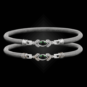 304 Lab Emerald Milanese Mesh Marchesa Bangle Bracelet Builder