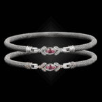 304 Lab Pink Sapphire Milanese Mesh Marchesa Bangle Bracelet Builder
