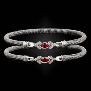 304 Lab Ruby Milanese Mesh Marchesa Bangle Bracelet Builder