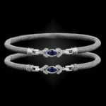 304 Lab Blue Sapphire Milanese Mesh Marchesa Bangle Bracelet Builder