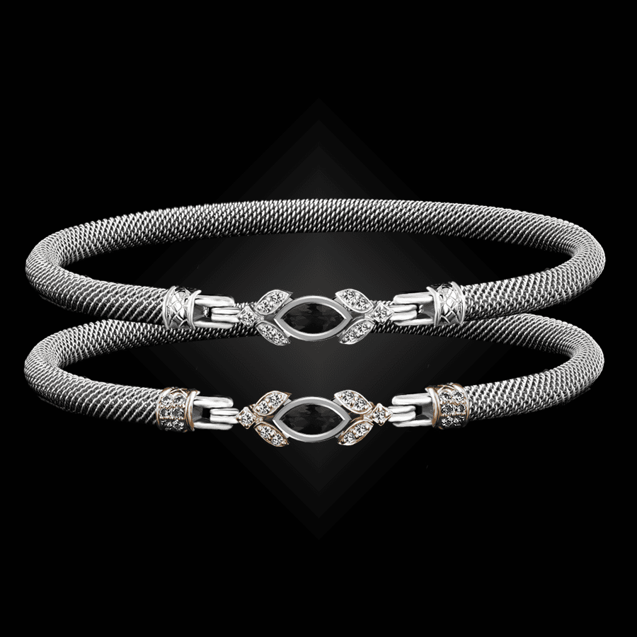 304 Onyx Black Milanese Mesh Marchesa Bangle Bracelet Builder