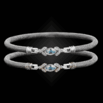 304 Sky Topaz Milanese Mesh Marchesa Bangle Bracelet Builder