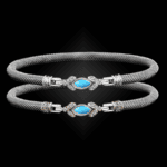 304 Recon Turquoise Milanese Mesh Marchesa Bangle Bracelet Builder