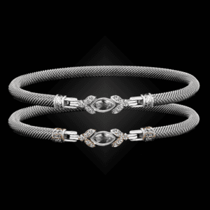 304 White Topaz Milanese Mesh Marchesa Bangle Bracelet Builder