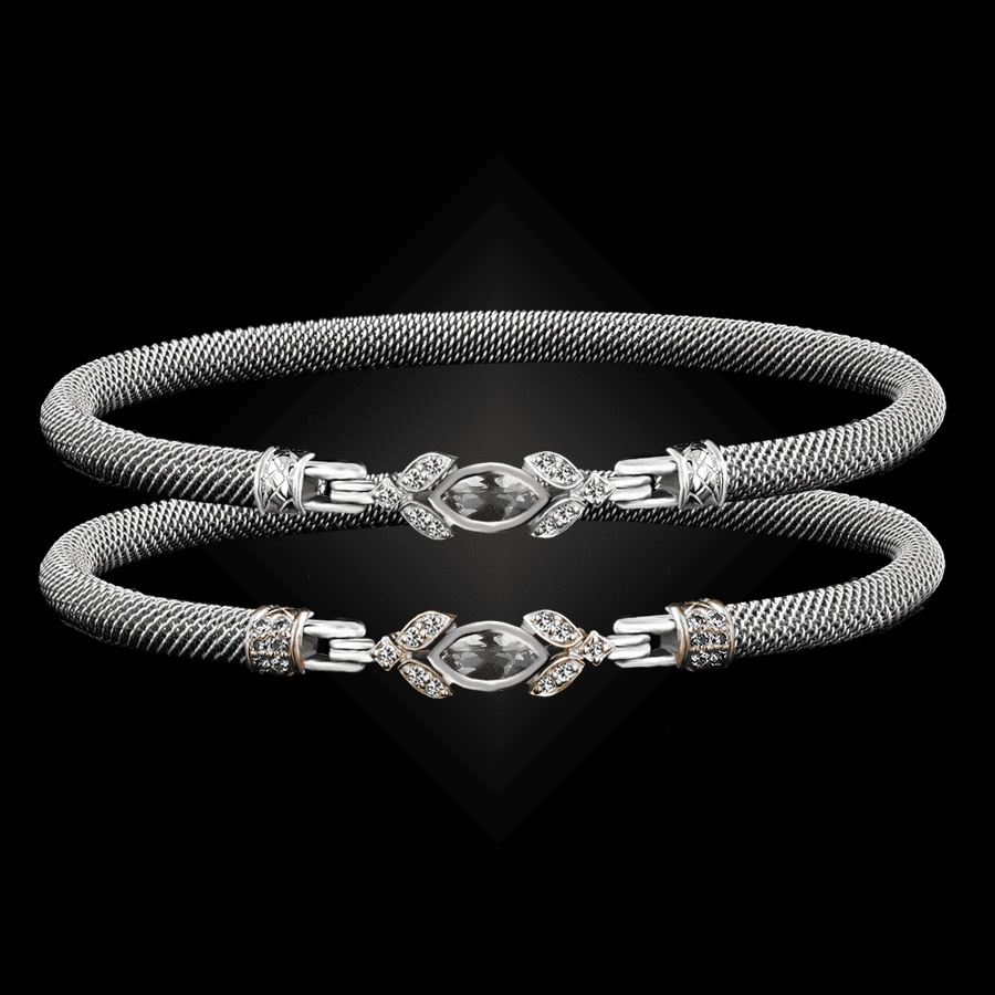 304 White Topaz Milanese Mesh Marchesa Bangle Bracelet Builder