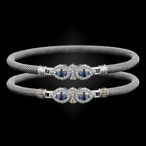 305 Blue Topaz Milanese Mesh La Pera Bangle Bracelet Builder