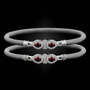 305 Garnet Milanese Mesh La Pera Bangle Bracelet Builder
