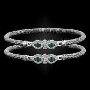 305 Onyx Green Milanese Mesh La Pera Bangle Bracelet Builder