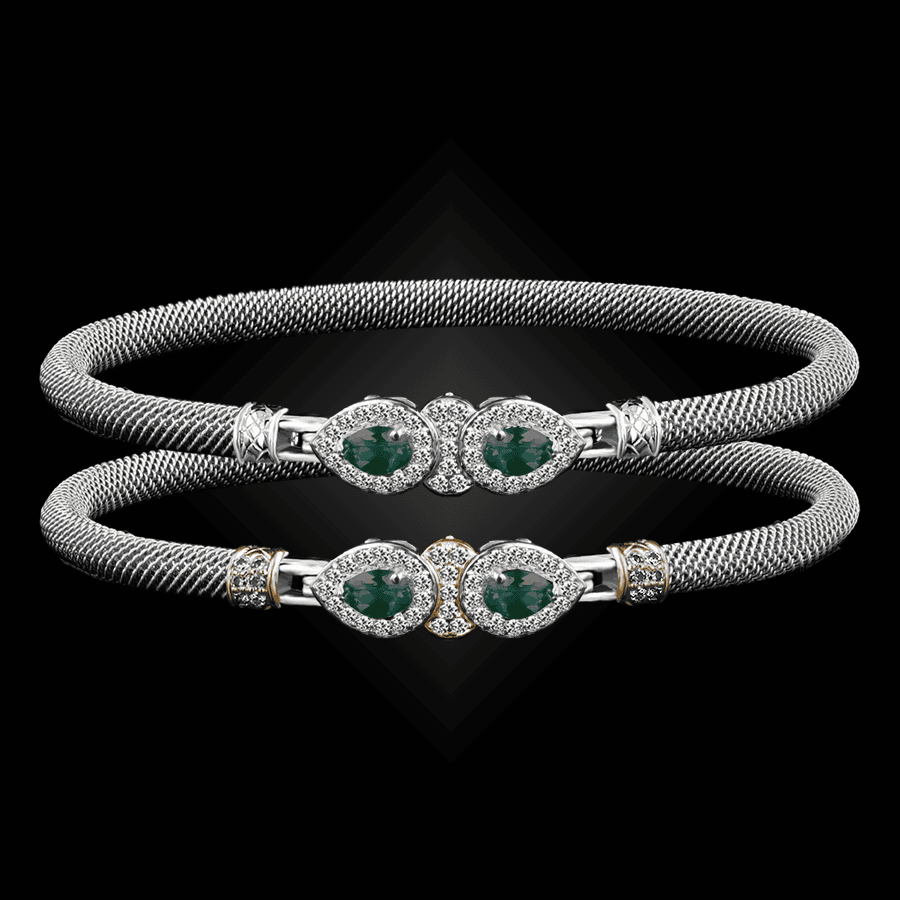 305 Onyx Green Milanese Mesh La Pera Bangle Bracelet Builder