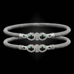 305 Lab Emerald Milanese Mesh La Pera Bangle Bracelet Builder