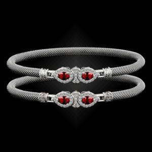 305 Lab Ruby Milanese Mesh La Pera Bangle Bracelet Builder