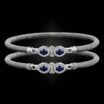 305 Lab Blue Sapphire Milanese Mesh La Pera Bangle Bracelet Builder