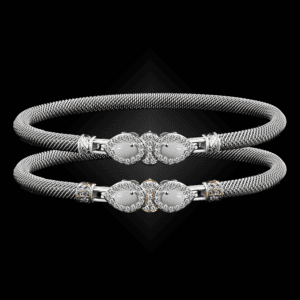 305 Mother of Pearl Milanese Mesh La Pera Bangle Bracelet Builder
