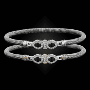 305 Onyx Black Milanese Mesh La Pera Bangle Bracelet Builder