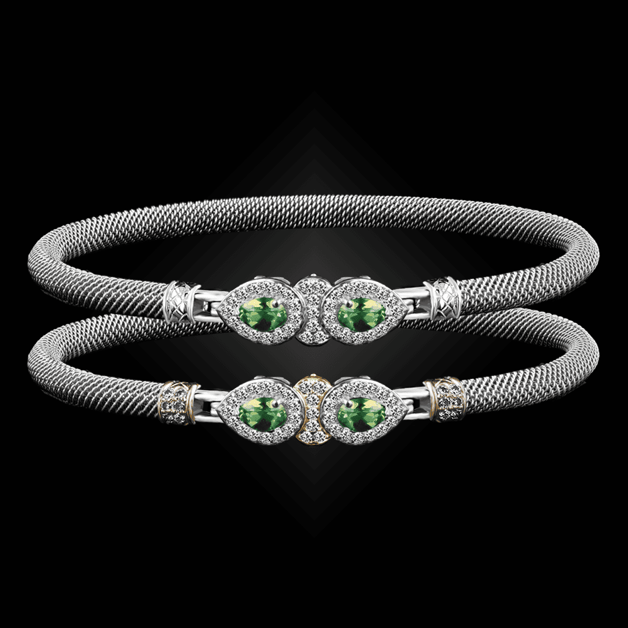 305 Peridot Milanese Mesh La Pera Bangle Bracelet Builder
