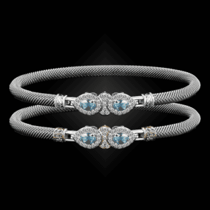 305 Sky Topaz Milanese Mesh La Pera Bangle Bracelet Builder