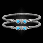 305 Recon Turquoise Milanese Mesh La Pera Bangle Bracelet Builder