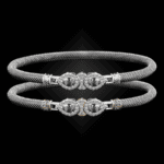 305 White Topaz Milanese Mesh La Pera Bangle Bracelet Builder