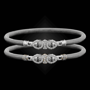 305 White Topaz Milanese Mesh La Pera Bangle Bracelet Builder