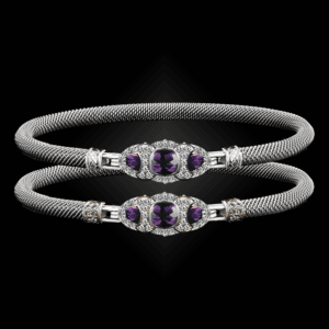 306 Amethyst Milanese Mesh Cuscino Bangle Bracelet Builder