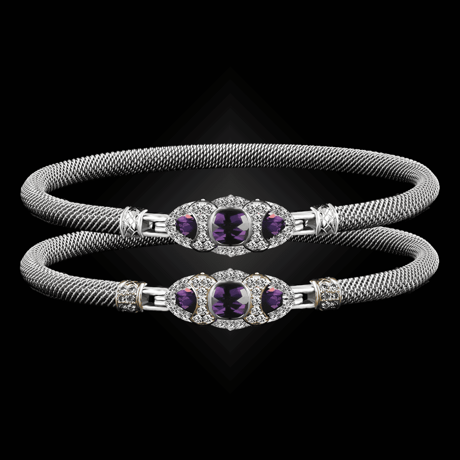 306 Amethyst Milanese Mesh Cuscino Bangle Bracelet Builder