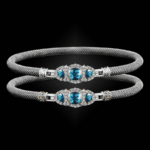 306 Blue Topaz Milanese Mesh Cuscino Bangle Bracelet Builder