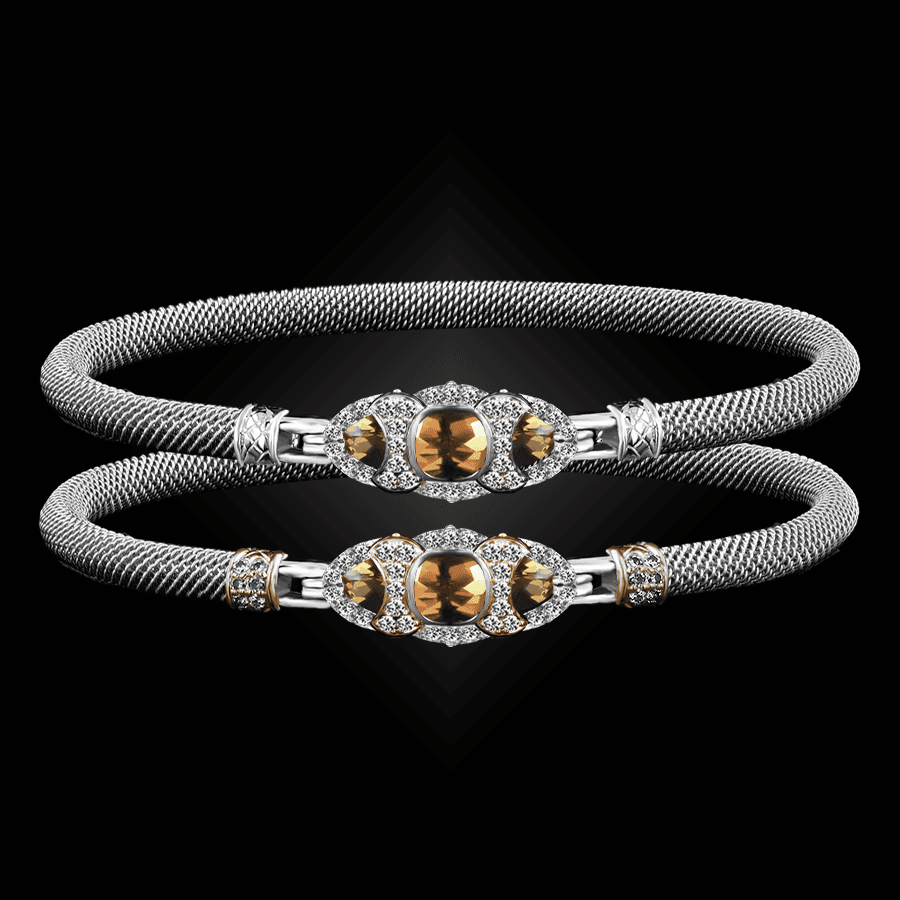 306 Citrine Milanese Mesh Cuscino Bangle Bracelet Builder