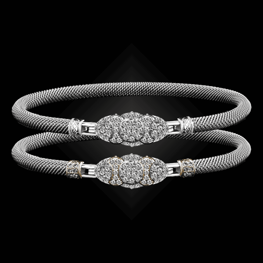 306 Diamond Milanese Mesh Cuscino Bangle Bracelet Builder