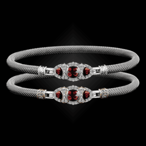 306 Garnet Milanese Mesh Cuscino Bangle Bracelet Builder