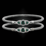 306 Onyx Green Milanese Mesh Cuscino Bangle Bracelet Builder