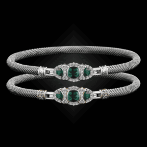 306 Onyx Green Milanese Mesh Cuscino Bangle Bracelet Builder