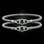 306 Lab Emerald Milanese Mesh Cuscino Bangle Bracelet Builder