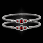 306 Lab Ruby Milanese Mesh Cuscino Bangle Bracelet Builder