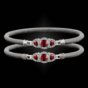 306 Lab Ruby Milanese Mesh Cuscino Bangle Bracelet Builder