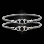 306 Onyx Black Milanese Mesh Cuscino Bangle Bracelet Builder