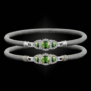 306 Peridot Milanese Mesh Cuscino Bangle Bracelet Builder