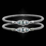 306 Sky Topaz Milanese Mesh Cuscino Bangle Bracelet Builder