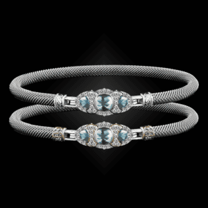 306 Sky Topaz Milanese Mesh Cuscino Bangle Bracelet Builder