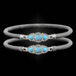306 Recon Turquoise Milanese Mesh Cuscino Bangle Bracelet Builder