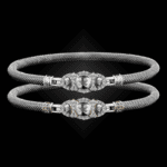 306 White Topaz Milanese Mesh Cuscino Bangle Bracelet Builder