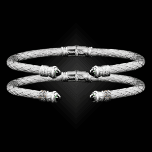 201 Lab Created Emerald Caerleon two Elegante Cuff Bracelet Builder