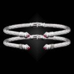 201 Lab Created Pink Sapphire Caerleon two Elegante Cuff Bracelet Builder