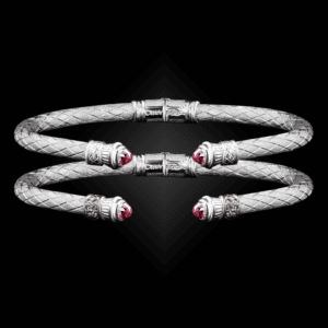 201 Lab Created Pink Sapphire Caerleon two Elegante Cuff Bracelet Builder