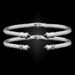 201 Lab Created Sapphire Caerleon two Elegante Cuff Bracelet Builder