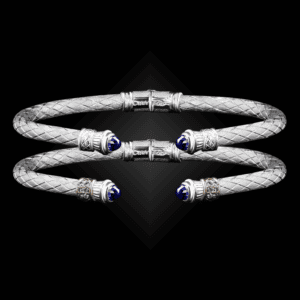 201 Lab Created Sapphire Caerleon two Elegante Cuff Bracelet Builder