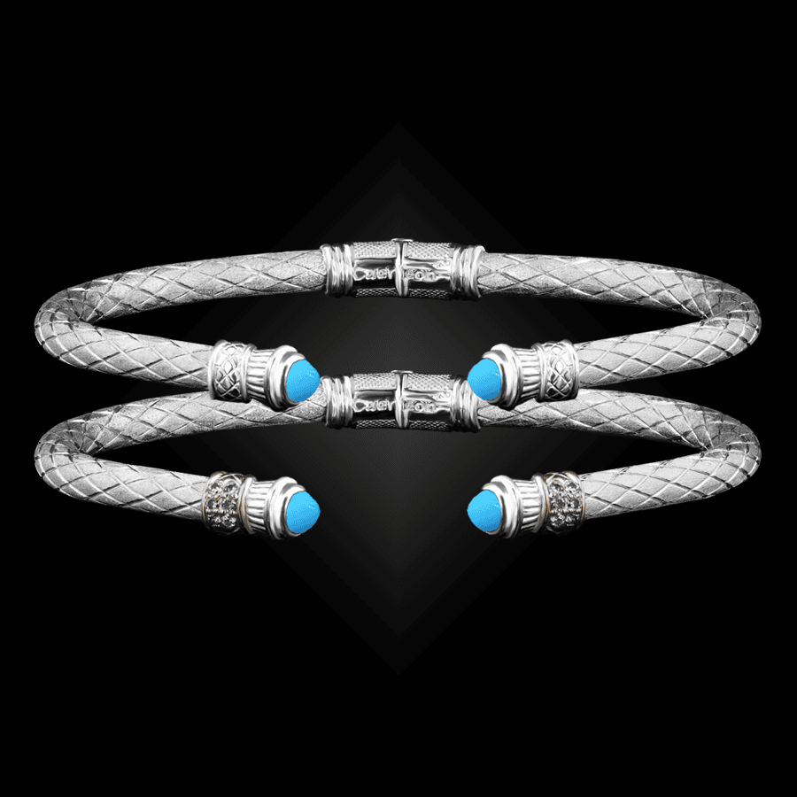 201 Reconstituted Turquoise Caerleon two Elegante Cuff Bracelet Builder