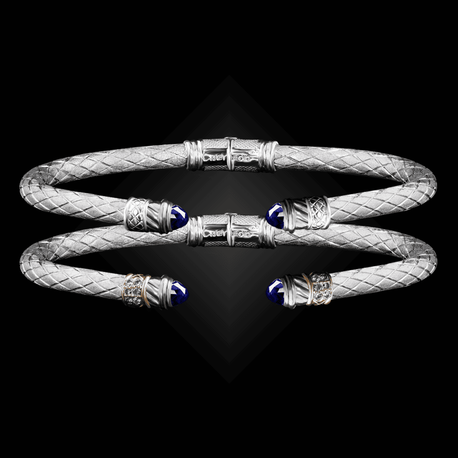 202 Lab Created Sapphire Caerleon two Classica Cuff Bracelet Builder