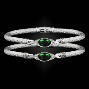 301 Lab Created Emerald Caerleon two Elegante Bangle Bracelet Builder