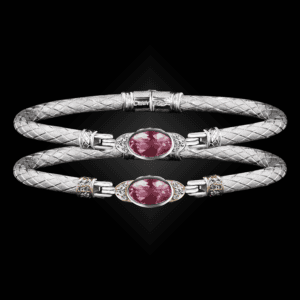 301 Lab Created Pink Sapphire Caerleon two Elegante Bangle Bracelet Builder